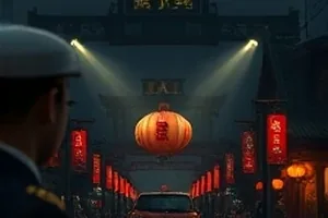 《无声候车厅》深夜候车厅长椅与灯箱的悬疑配图